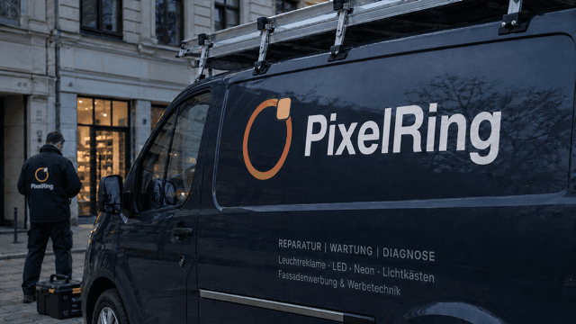 PixelRing Servicefahrzeug für Werbeanlagen-Reparatur, Wartung und Diagnose