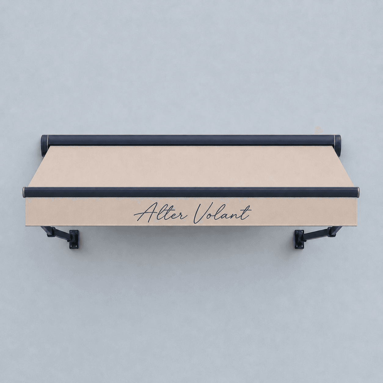Markise von vorne mit altem Volant